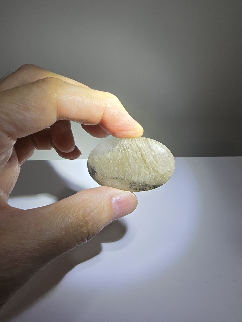 Thousand Layer Garden Quartz Crystal Palmstone #K